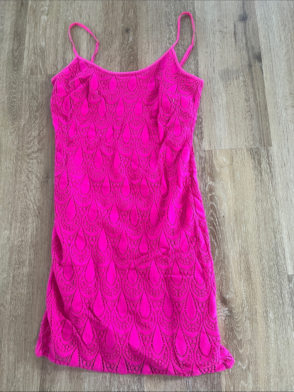 Lilly Pulitzer Bright Hot Pink Lace Slip Dress